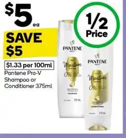 Woolworths Pantene pro-v shampoo or conditioner offer