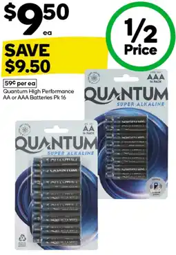 Woolworths Quantum high performance aa or aaa batteries offer