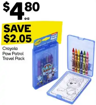 Woolworths Crayola paw patrol travel pack offer