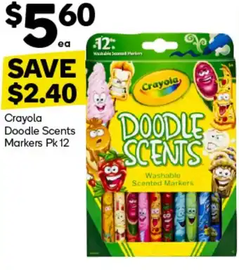 Woolworths Crayola doodle scents markers offer