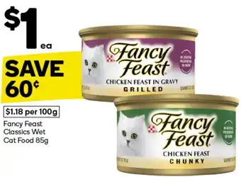 Woolworths Fancy feast classics wet cat food offer