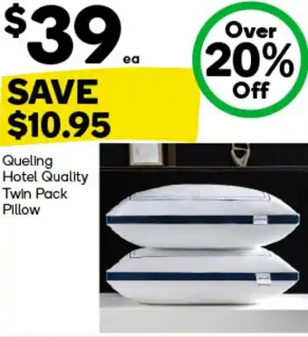 Woolworths Queling Hotel Quality Twin Pack Pillow offer