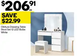 Woolworths Oikiture dressing table stool set 12 led bulbs white offer