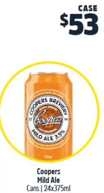 Woolworths Coopers mild ale Cans | 24x375ml offer