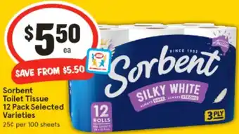 IGA Sorbent toilet tissue offer