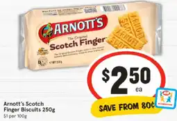 IGA Arnott's scotch finger biscuits offer