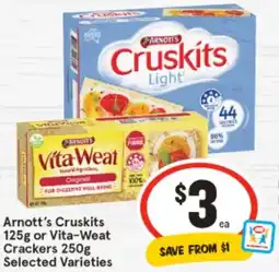 IGA Arnott's cruskits or vita-weat crackers offer