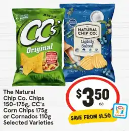 IGA The natural chip co. chips 150-175g, cc's corn chips 175g or cornados 110g offer