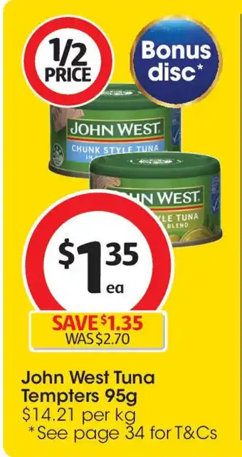 Coles John West Tuna Tempters offer