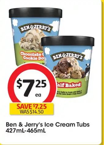 Coles Ben & Jerry's Ice Cream Tubs offer