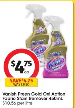 Coles Vanish Preen Gold Oxi Action Fabric Stain Remover offer