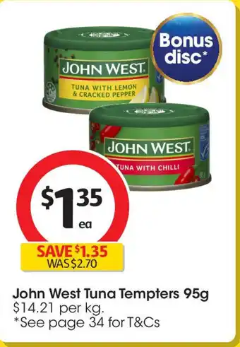 Coles John West Tuna Tempters offer