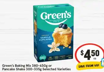 IGA Green's Baking offer