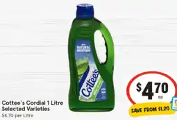 IGA Cottee's Cordial offer