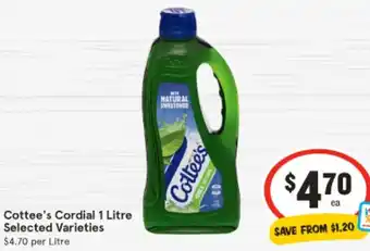 IGA Cottee's Cordial offer