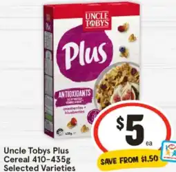 IGA Uncle Tobys Plus Cereal offer