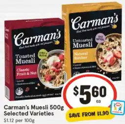 IGA Carman's Muesli offer