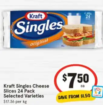 IGA Kraft Singles Cheese Slices offer