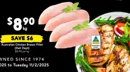 Drakes Australian Chicken Breast Fillet Deli Dept offer