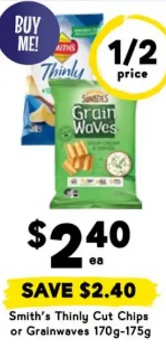 Drakes Smith's Thinly Cut Chips or Grainwaves offer