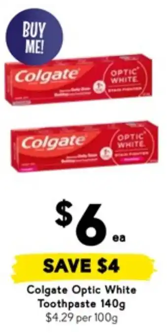 Drakes Colgate Optic White Toothpaste offer