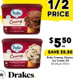 Drakes Bulla Creamy Classics Ice Cream offer