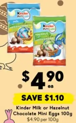 Drakes Kinder Milk or Hazelnut Chocolate Mini Eggs offer