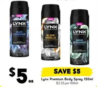 Drakes Lynx Premium Body Spray offer