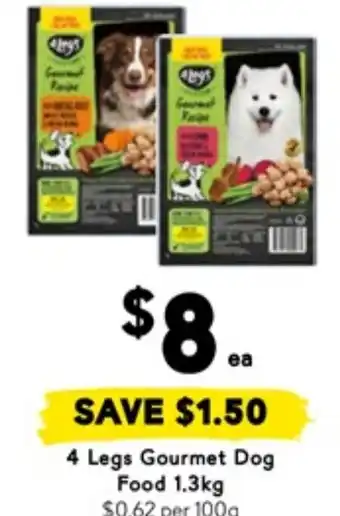 Drakes 4 Legs Gourmet Dog Food offer