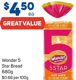 Foodland Wonder 5 Star Bread offer