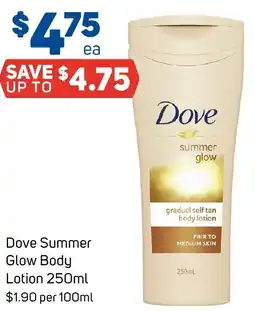 Foodland Dove Summer Glow Body offer