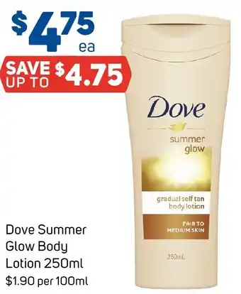 Foodland Dove Summer Glow Body offer