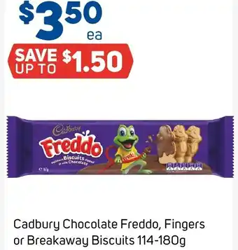 Foodland Cadbury Chocolate Freddo Fingers or Breakaway Biscuits offer