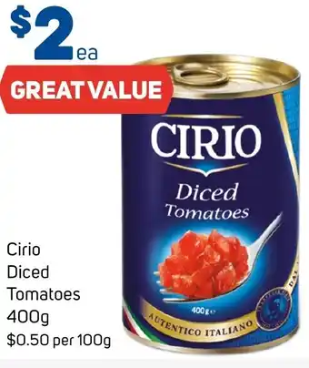 Foodland Cirio Diced Tomatoes offer