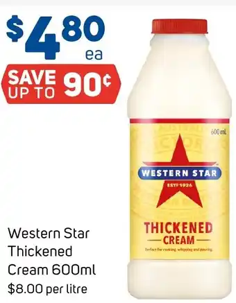 Foodland Western Star Thickened Cream offer