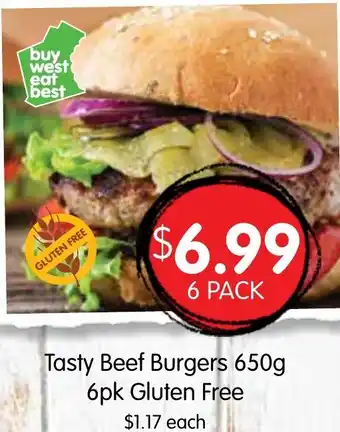 Spudshed Tasty Beef Burgers offer