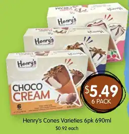 Spudshed Henry's Cones offer