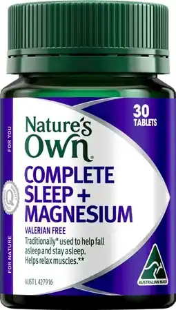 Soul Pattinson Chemist Nature's Own Complete Sleep + Magnesium 30 Tablets offer