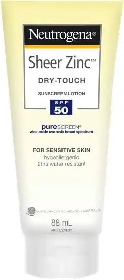 Amcal Pharmacies Neutrogena Sheer Zinc Sunscreen Lotion SPF 50 88mL offer