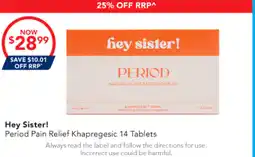 Amcal Pharmacies Hey Sister! Period Pain Relief Khapregesic offer