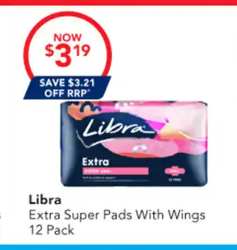 Amcal Pharmacies Libra Extra Super Pads With Wings offer