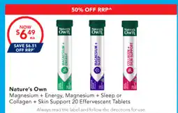 Amcal Pharmacies Nature's Own Magnesium + Energy, Magnesium + Sleep or Collagen + Skin Support offer