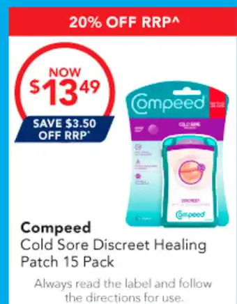 Amcal Pharmacies Compeed Cold Sore Discreet Healing Patch offer