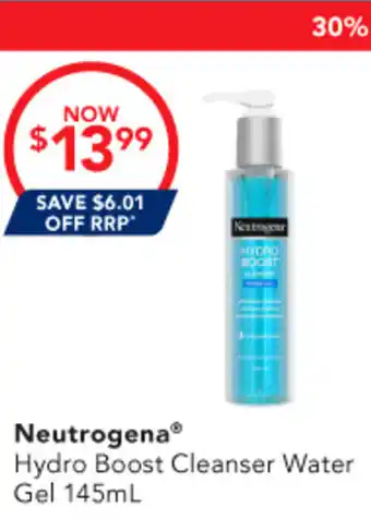 Amcal Pharmacies Neutrogena Hydro Boost Cleanser Water Gel offer