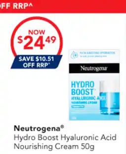 Amcal Pharmacies Neutrogena Hydro Boost Hyaluronic Acid Nourishing Cream offer