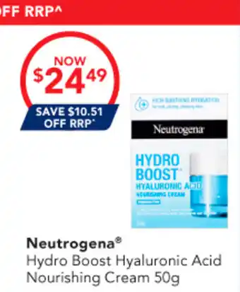 Amcal Pharmacies Neutrogena Hydro Boost Hyaluronic Acid Nourishing Cream offer