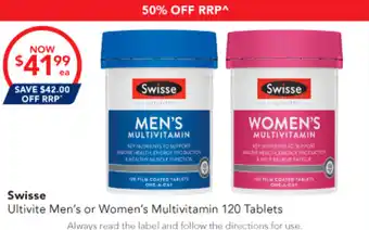 Amcal Pharmacies Swisse Ultivite Men's or Women's Multivitamin offer