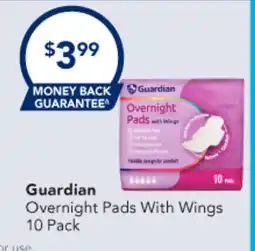 Amcal Pharmacies Guardian Overnight Pads With Wings offer