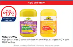 Amcal Pharmacies Nature's Way Kids Smart Vita Gummies Multi-Vitamin Plus or Vitamin C + Zinc offer