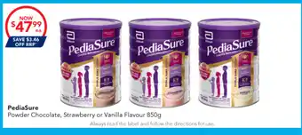 Amcal Pharmacies PediaSure Powder Chocolate, Strawberry or Vanilla Flavour offer